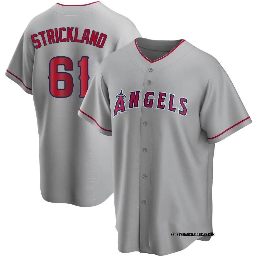 Hunter Strickland Men's Los Angeles Angels Replica Silver Road Jersey