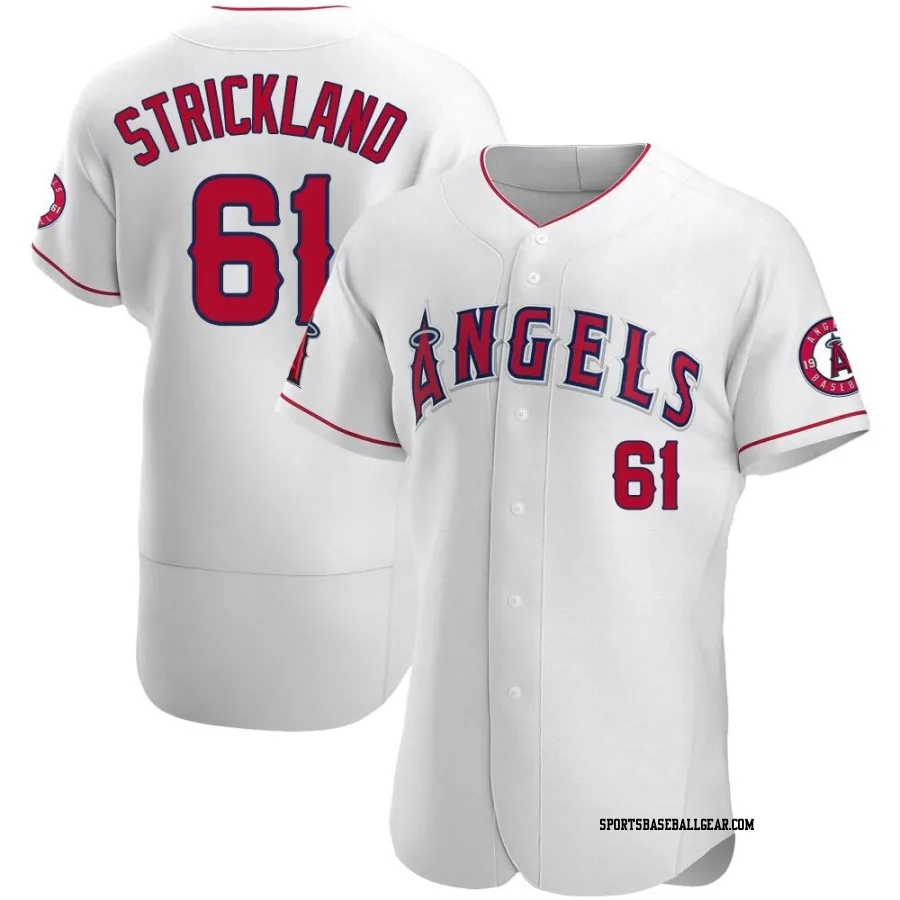 Hunter Strickland Men's Los Angeles Angels White Authentic Jersey