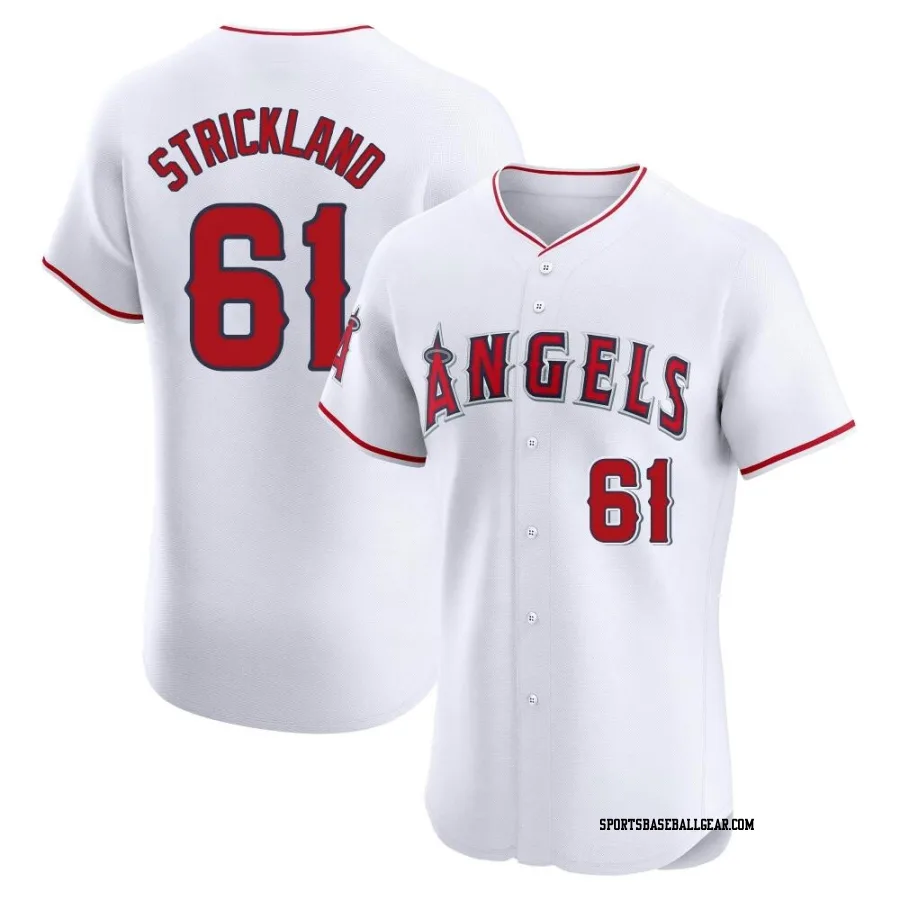 Hunter Strickland Men's Los Angeles Angels White Elite Home Jersey