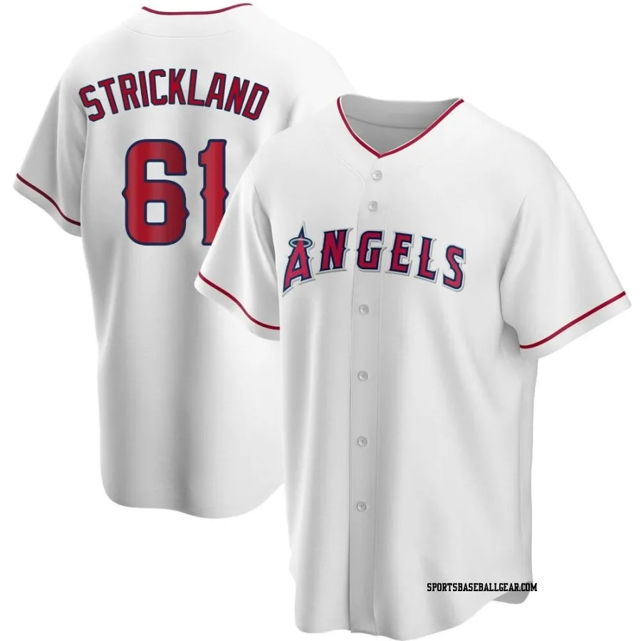 Hunter Strickland Men's Los Angeles Angels White Replica Home Jersey