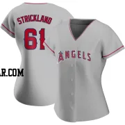 Hunter Strickland Women's Los Angeles Angels Authentic Silver Road Jersey