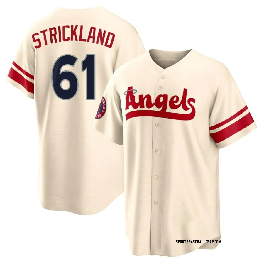 Hunter Strickland Youth Los Angeles Angels Cream Replica 2022 City Connect Jersey