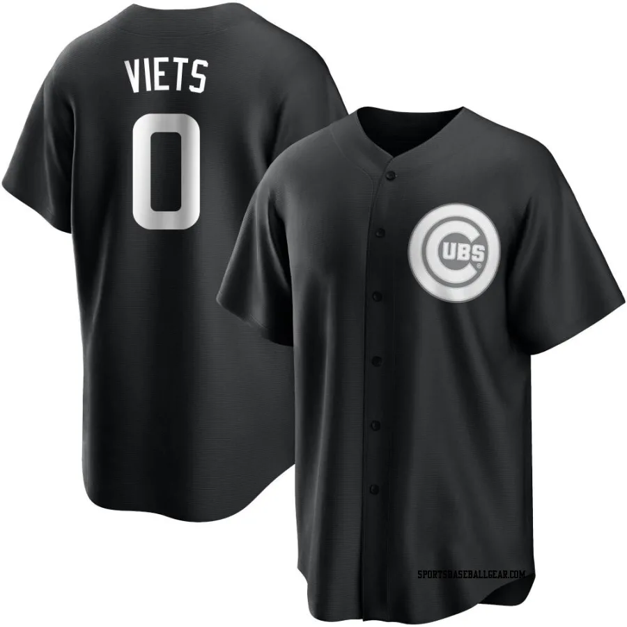 Hunter Viets Men's Chicago Cubs Black/White Replica Jersey