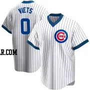 Hunter Viets Men's Chicago Cubs White Replica Home Cooperstown Collection Jersey