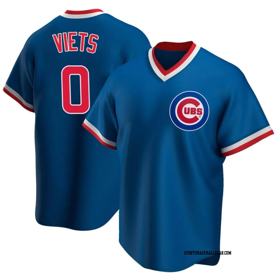 Hunter Viets Youth Chicago Cubs Royal Replica Road Cooperstown Collection Jersey