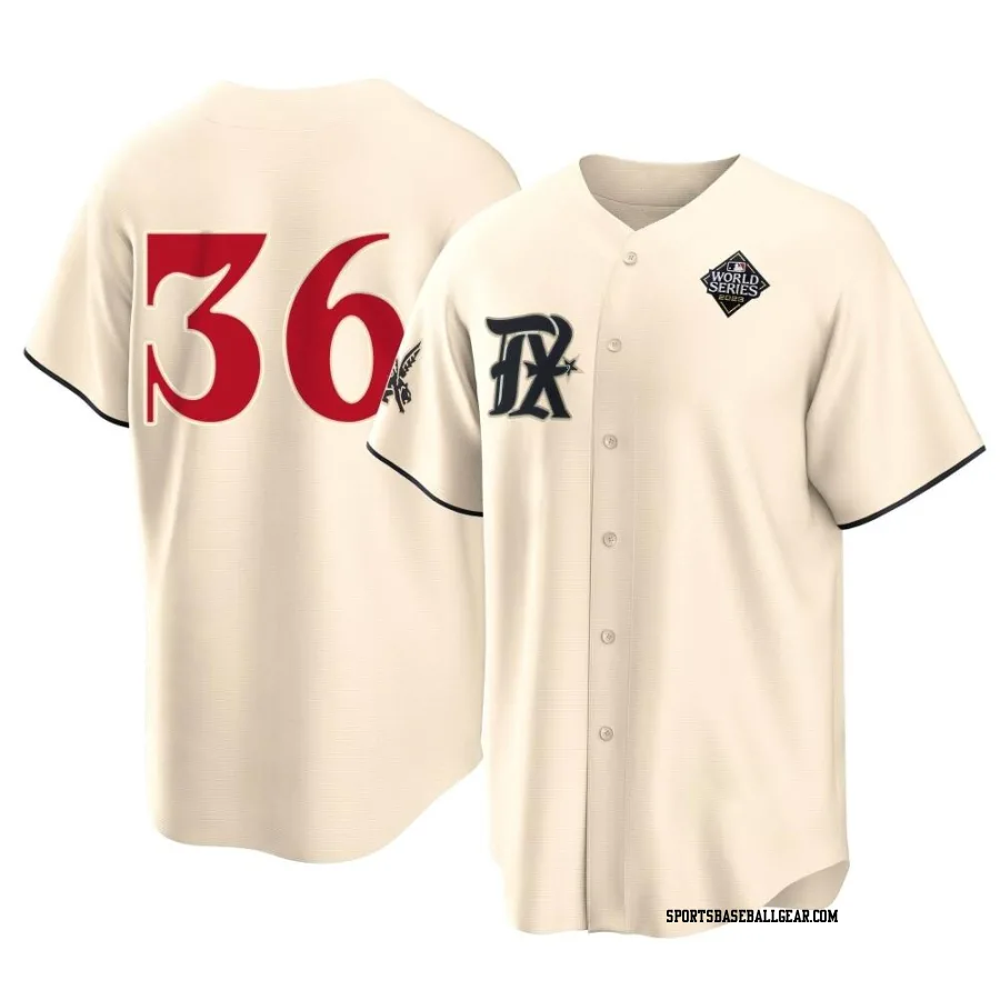 Hyeon-jong Yang Men's Texas Rangers Cream Replica Hyeon-Jong Yang 2023 City Connect 2023 World Series Jersey