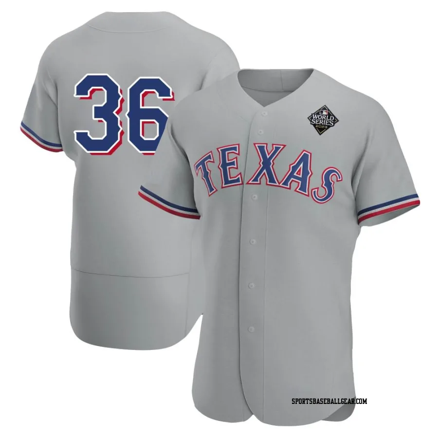 Hyeon-jong Yang Men's Texas Rangers Gray Authentic Hyeon-Jong Yang Road 2023 World Series Jersey