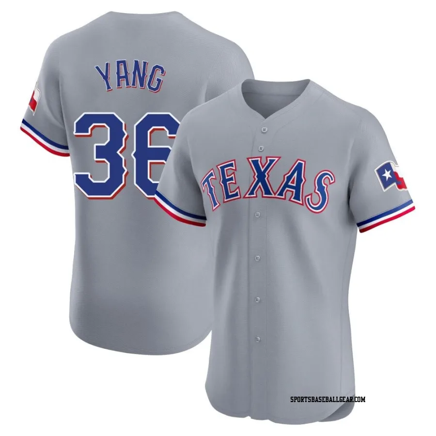 Hyeon-Jong Yang Men's Texas Rangers Gray Elite Road Jersey