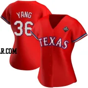 Hyeon-jong Yang Women's Texas Rangers Red Authentic Hyeon-Jong Yang Alternate 2023 World Series Jersey