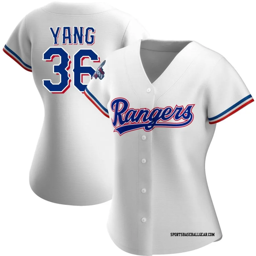 Hyeon-Jong Yang Women's Texas Rangers White Authentic Home 2023 World Series Champions Jersey