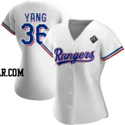 Hyeon-jong Yang Women's Texas Rangers White Authentic Hyeon-Jong Yang Home 2023 World Series Jersey