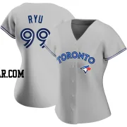 Hyun Jin Ryu Women's Toronto Blue Jays Gray Authentic Road Jersey