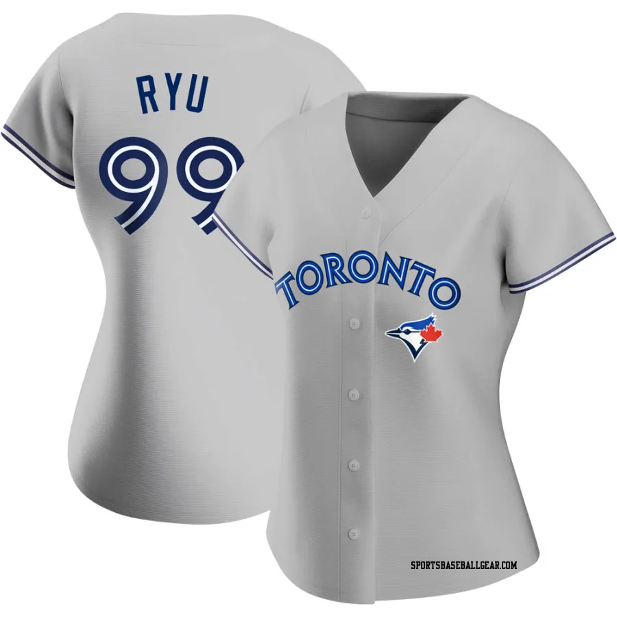 Hyun Jin Ryu Women's Toronto Blue Jays Gray Authentic Road Jersey