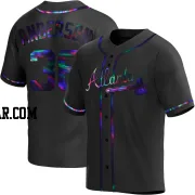 Ian Anderson Men's Atlanta Braves Black Holographic Replica Alternate Jersey