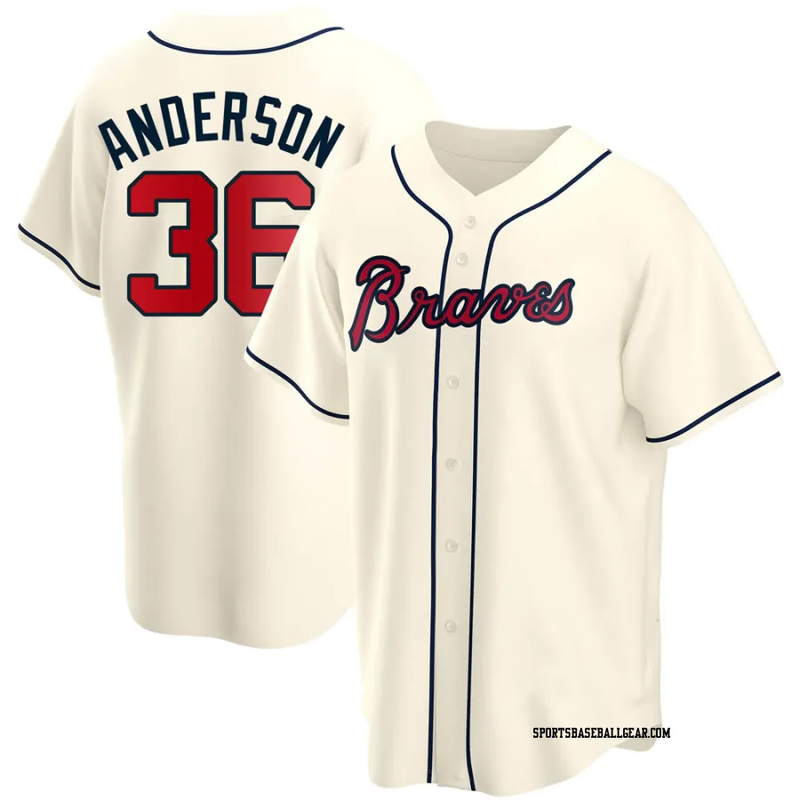 Ian Anderson Men's Atlanta Braves Cream Replica Alternate Jersey