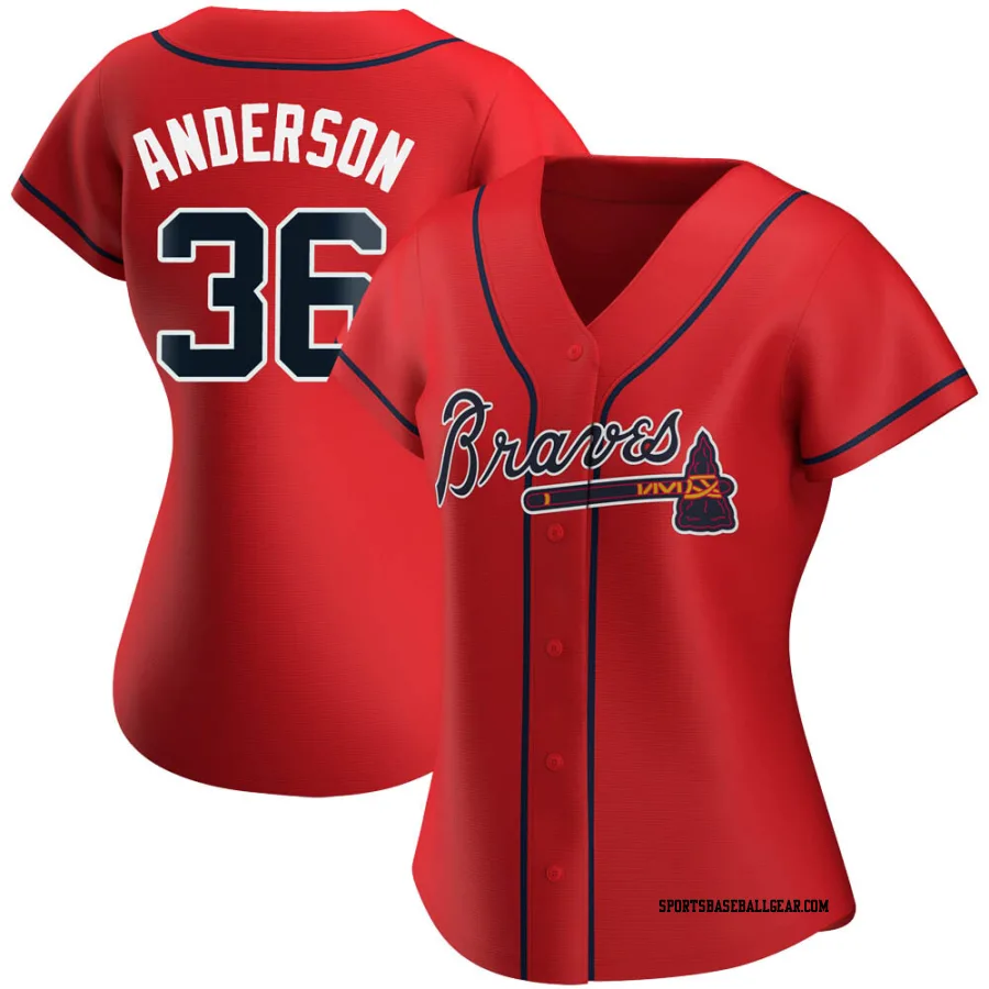 Ian Anderson Women's Atlanta Braves Red Authentic Alternate Jersey