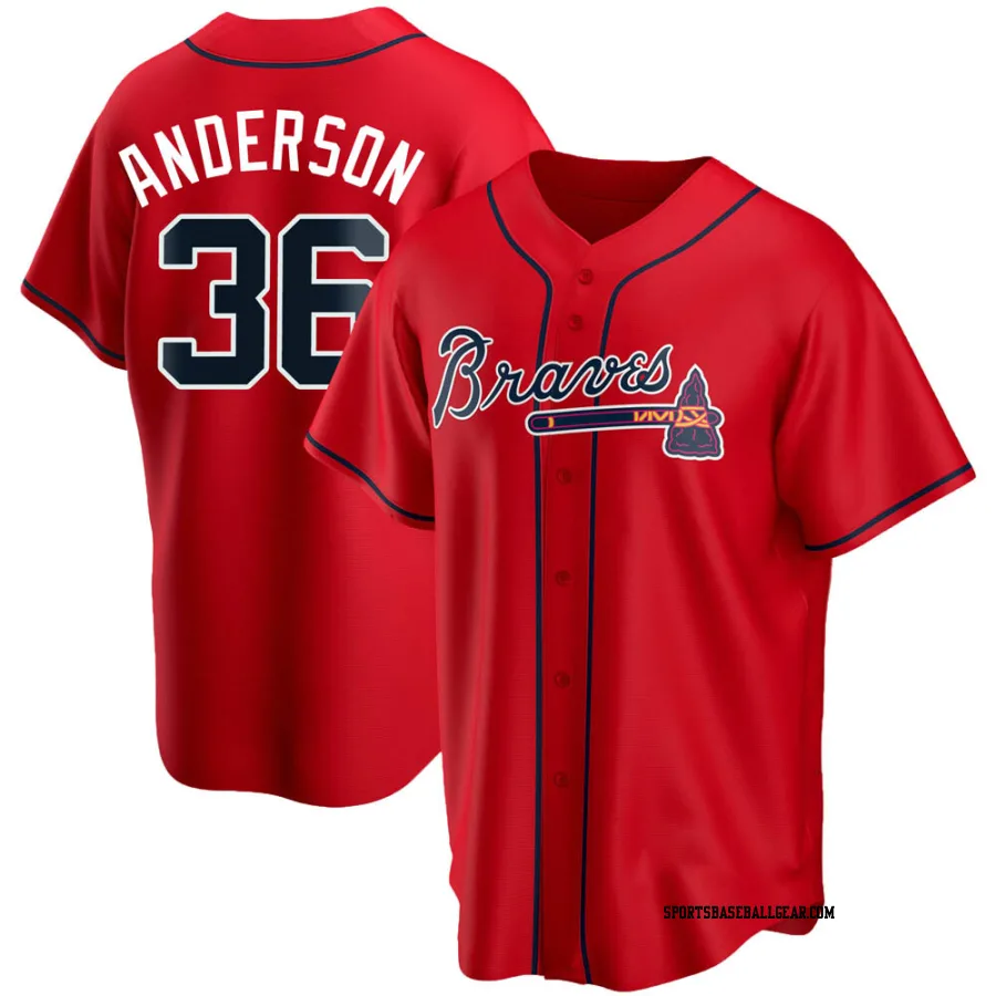 Ian Anderson Youth Atlanta Braves Red Replica Alternate Jersey