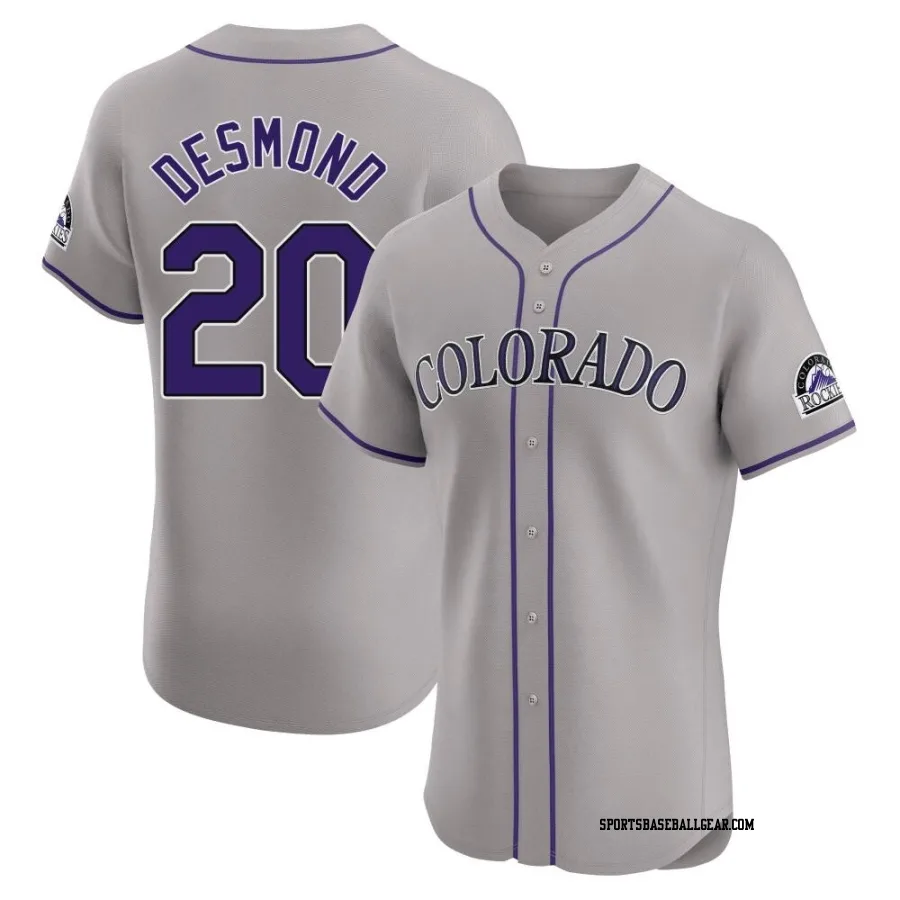 Ian Desmond Men's Colorado Rockies Gray Elite Road Jersey