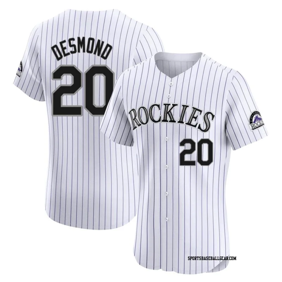 Ian Desmond Men's Colorado Rockies White Elite Home Jersey