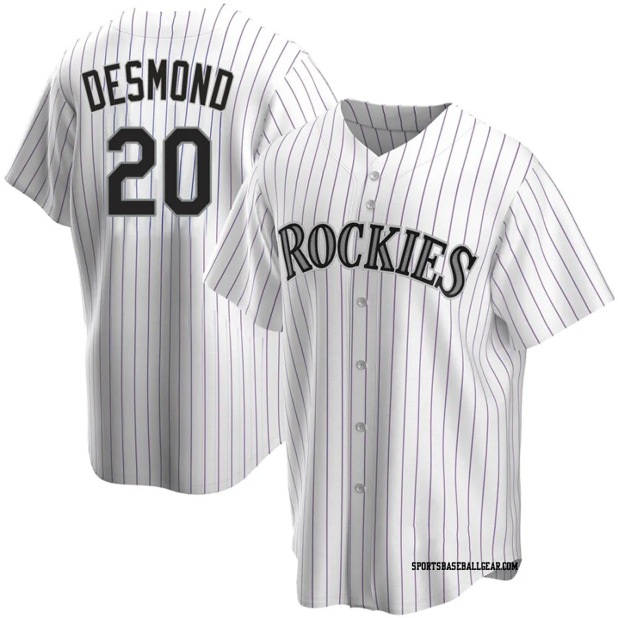 Ian Desmond Men's Colorado Rockies White Replica Home Jersey