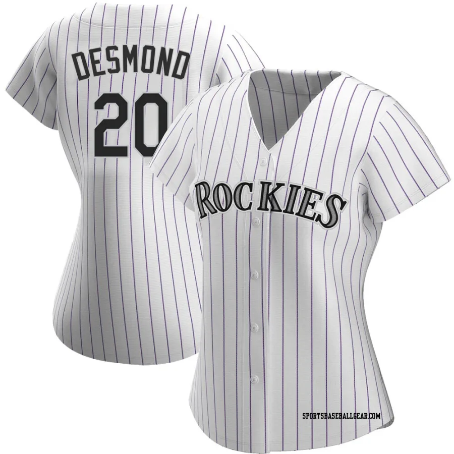 Ian Desmond Women's Colorado Rockies White Authentic Home Jersey