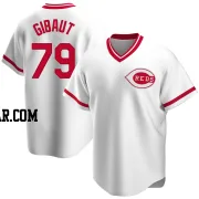 Ian Gibaut Men's Cincinnati Reds White Replica Home Cooperstown Collection Jersey