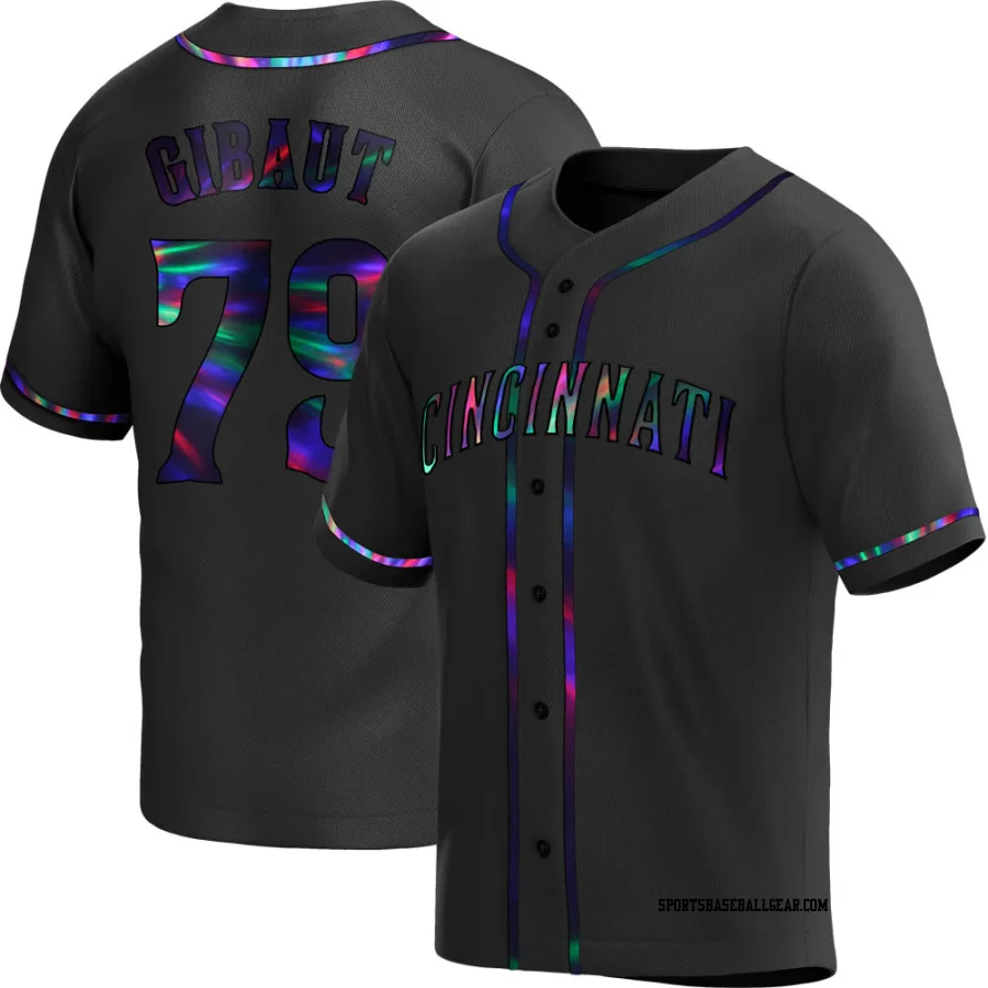 Ian Gibaut Youth Cincinnati Reds Black Holographic Replica Alternate Jersey