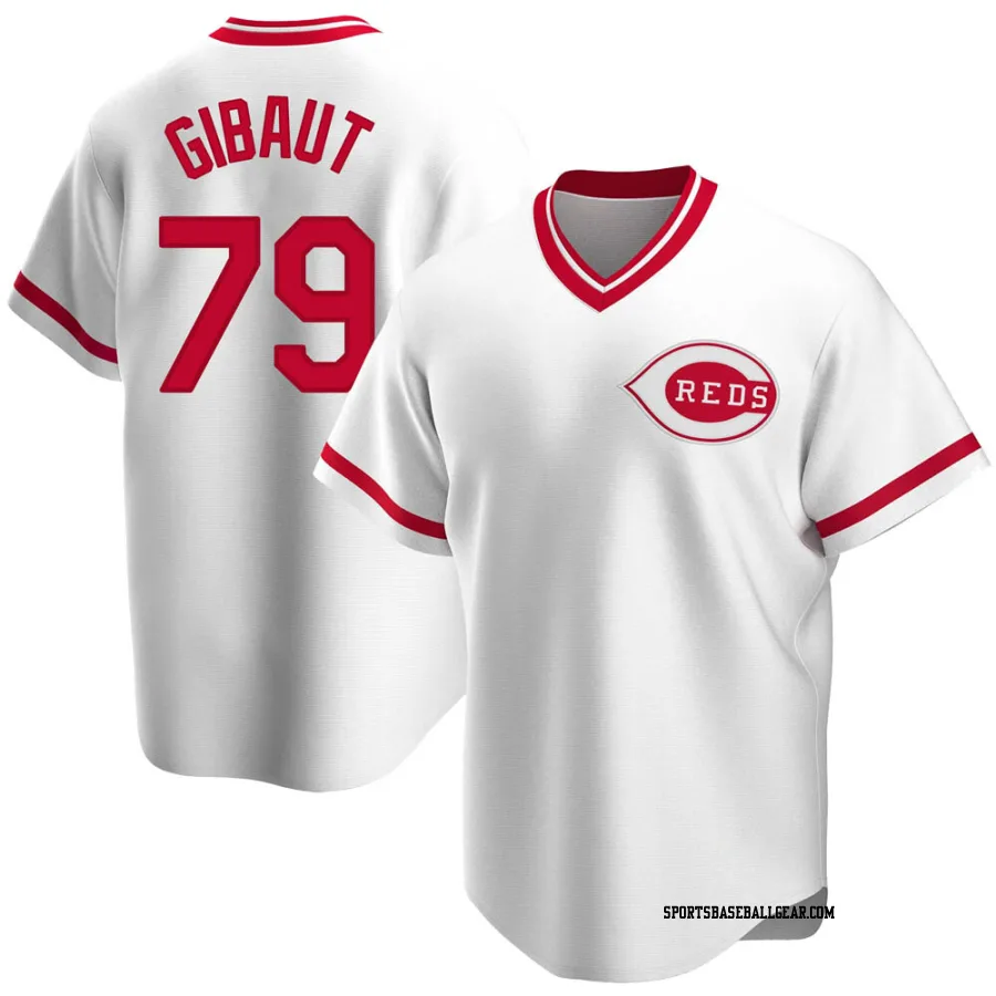 Ian Gibaut Youth Cincinnati Reds White Replica Home Cooperstown Collection Jersey