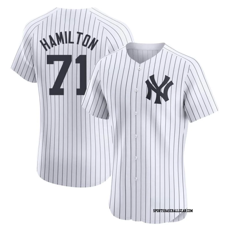 Ian Hamilton Men's New York Yankees White Elite Home Jersey