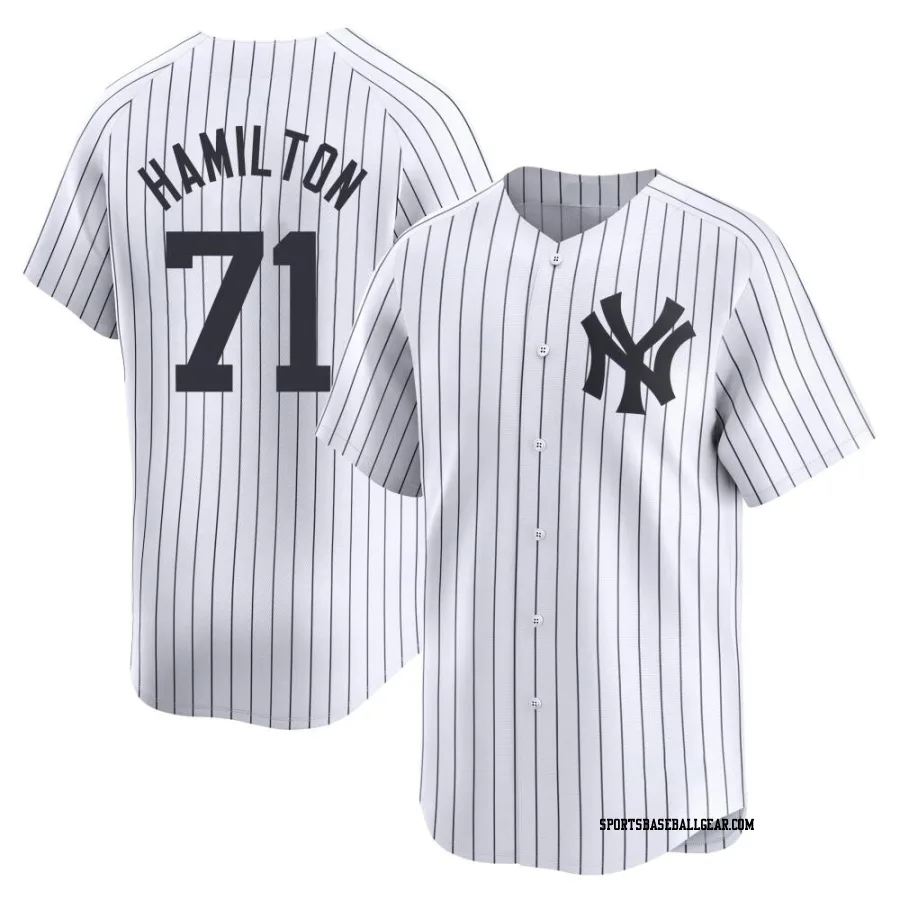 Ian Hamilton Men's New York Yankees White Limited Yankee Home Jersey