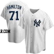 Ian Hamilton Men's New York Yankees White Replica Home Jersey