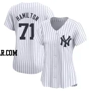 Ian Hamilton Women's New York Yankees White Limited Yankee Home Jersey