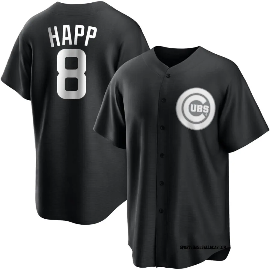 Ian Happ Men's Chicago Cubs Black/White Replica Jersey