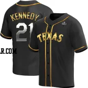 Ian Kennedy Men's Texas Rangers Black Golden Replica Alternate 2023 World Series Jersey