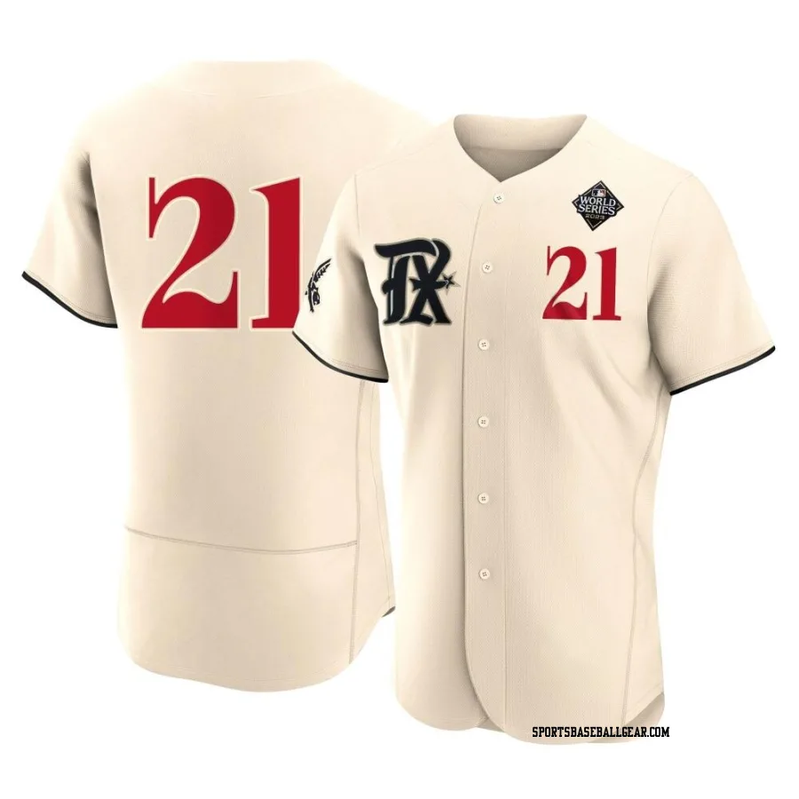 Ian Kennedy Men's Texas Rangers Cream Authentic 2023 City Connect 2023 World Series Jersey