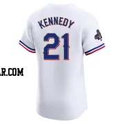 Ian Kennedy Men's Texas Rangers Gold Elite White 2024 Collection Jersey