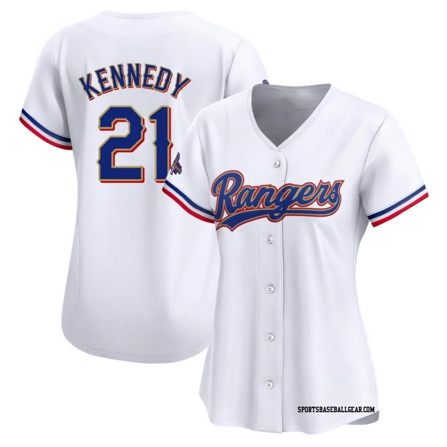 Ian Kennedy Women's Texas Rangers Gold Limited White 2024 Collection Jersey