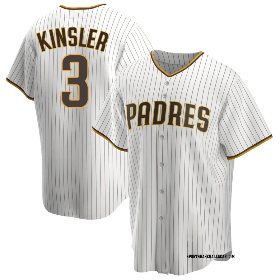 Ian Kinsler Men's San Diego Padres White/Brown Replica Home Jersey