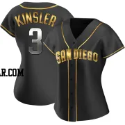 Ian Kinsler Women's San Diego Padres Black Golden Replica Alternate Jersey