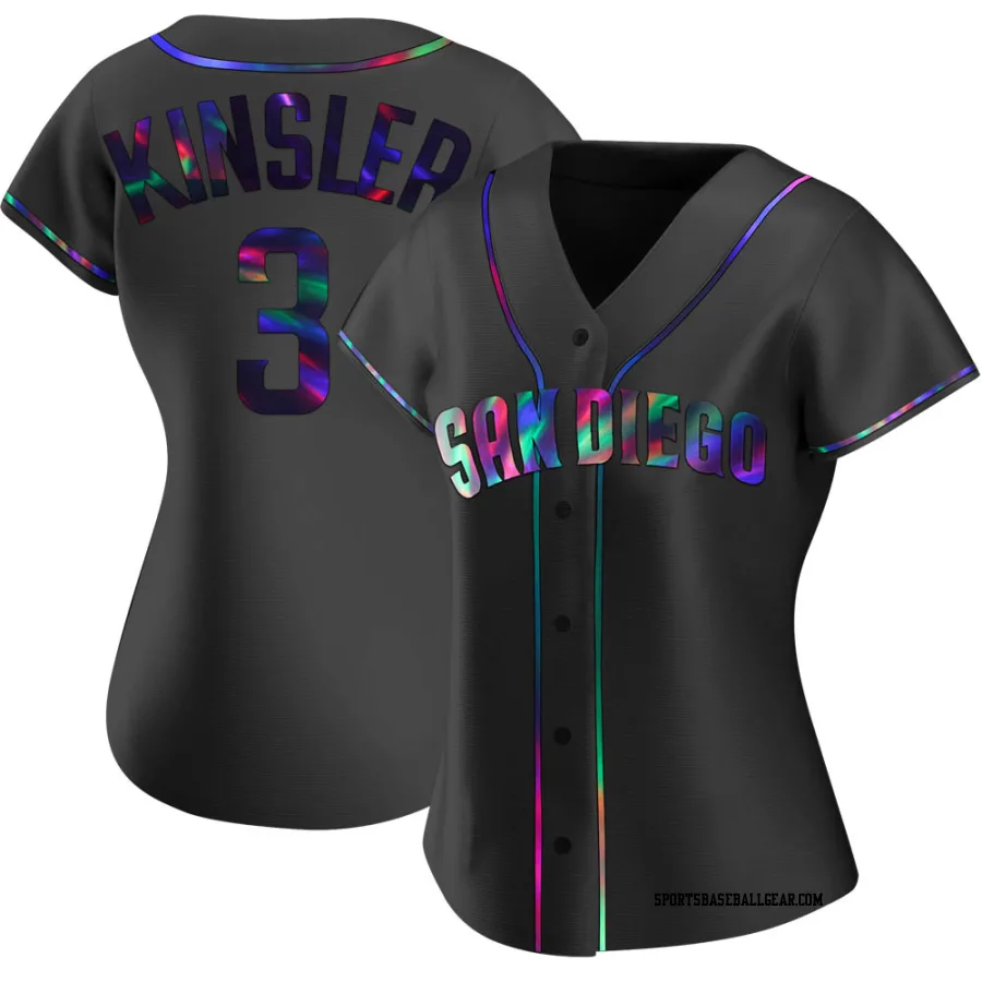 Ian Kinsler Women's San Diego Padres Black Holographic Replica Alternate Jersey