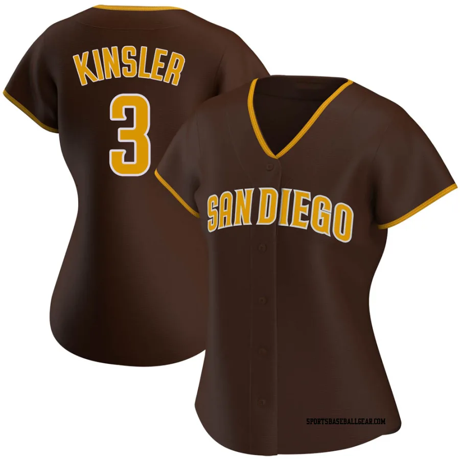 Ian Kinsler Women's San Diego Padres Brown Authentic Road Jersey