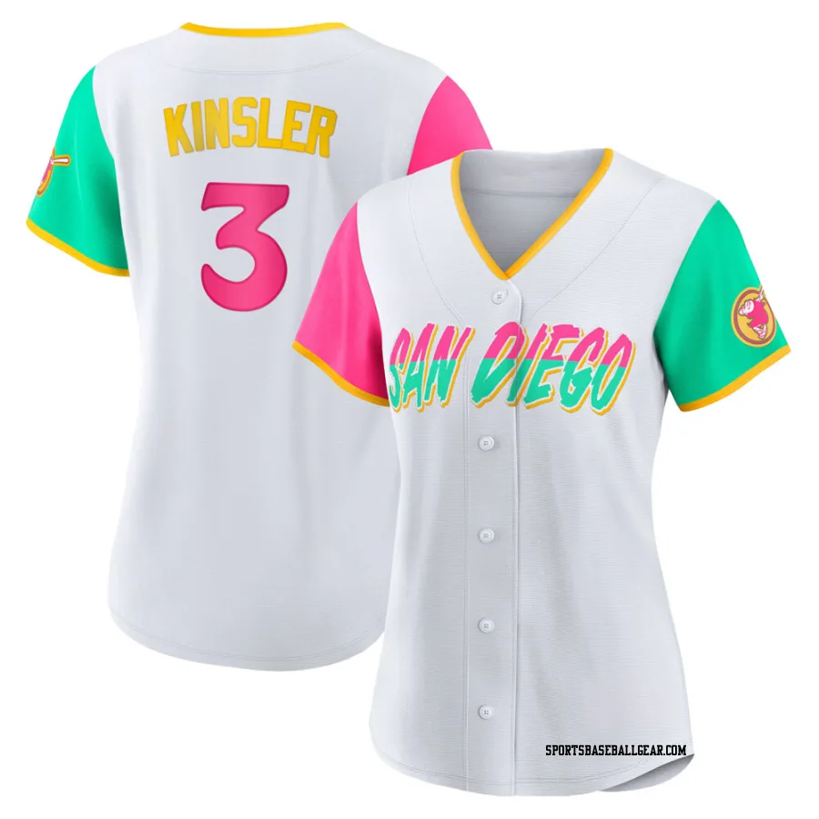 Ian Kinsler Women's San Diego Padres White Replica 2022 City Connect Jersey