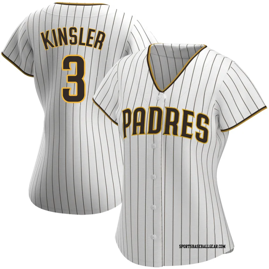 Ian Kinsler Women's San Diego Padres White/Brown Authentic Home Jersey