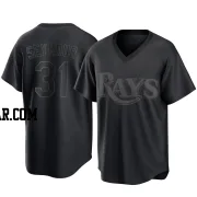 Ian Seymour Men's Tampa Bay Rays Black Replica Pitch Fashion Jersey