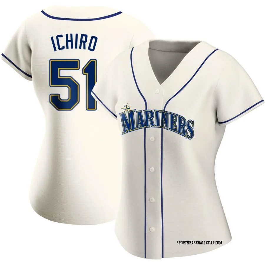 Ichiro Suzuki Women's Seattle Mariners Cream Authentic Alternate Jersey