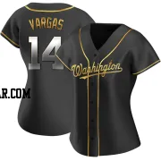 Ildemaro Vargas Women's Washington Nationals Black Golden Replica Alternate Jersey