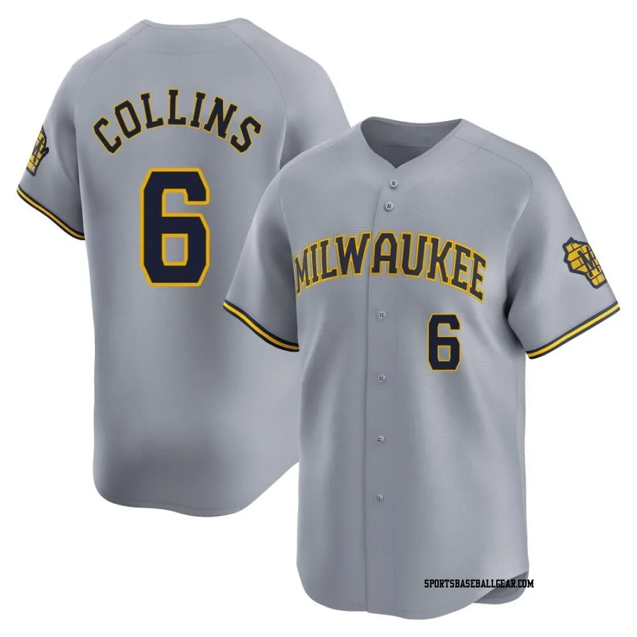 Isaac Collins Men's Milwaukee Brewers Gray Limited Away Jersey