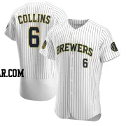 Isaac Collins Men's Milwaukee Brewers White Authentic Alternate Jersey