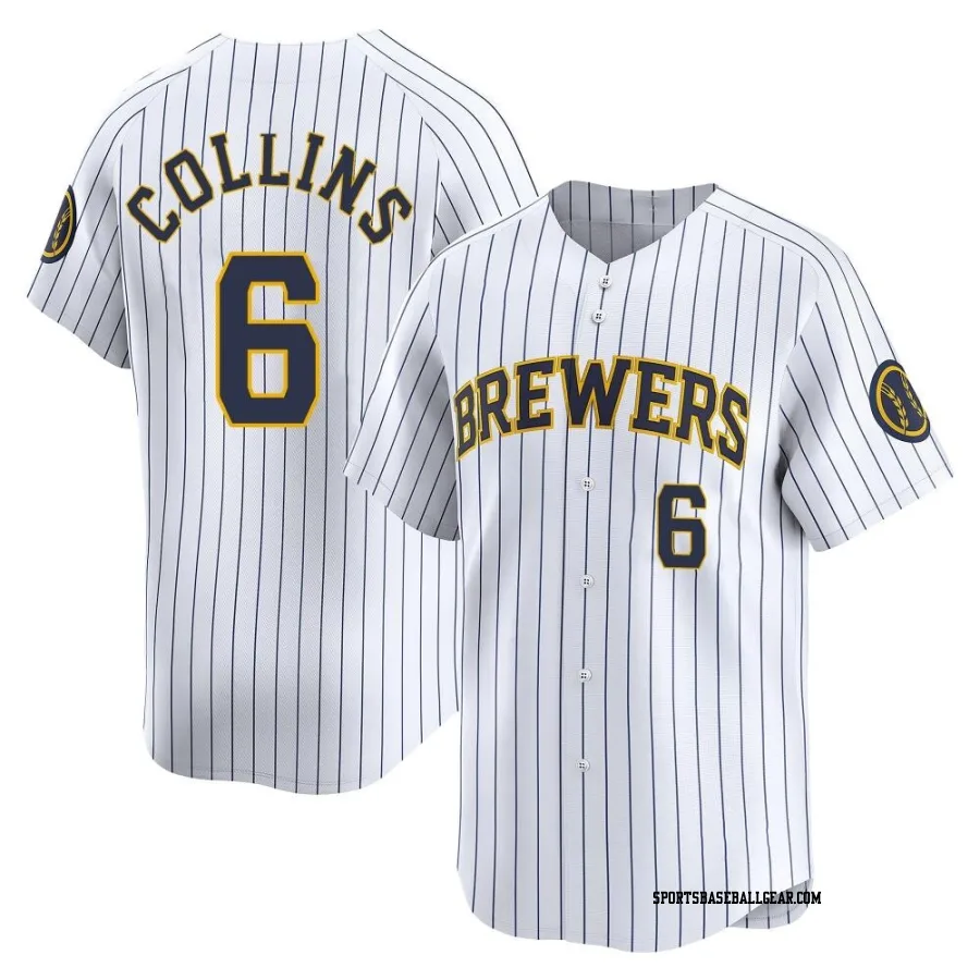 Isaac Collins Men's Milwaukee Brewers White Limited Alternate Jersey