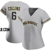 Isaac Collins Women's Milwaukee Brewers Gray Authentic Road Jersey